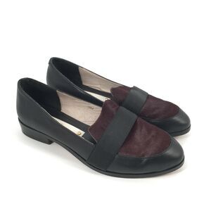 Matt Bernson Coltrane Calf Hair Loafers 9 M Burgundy Red Black Dress Shoes